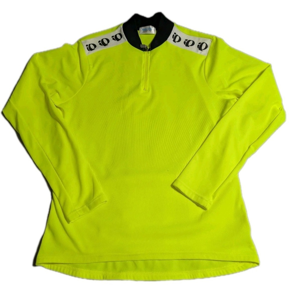 Vintage‎ Pearl Izumi Cycling Jersey Mens Large Neon Yellow USA Bike 3 Pocket